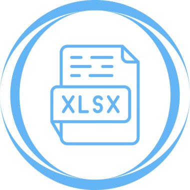 XLSX file icon design, vector illustration