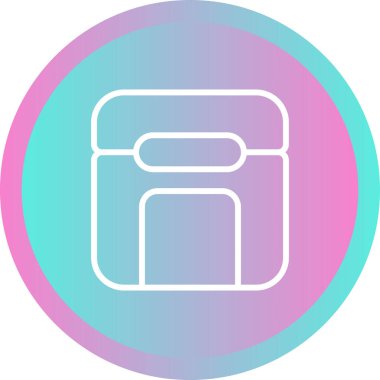 Evrak çantası ya da çanta basit simgeler doldurulmuş, ana hatlar, çizgi ve vuruş stili olarak dizayn edilmiş