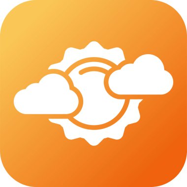 Güneşli hava ikonu, vektör illüstrasyonu basit tasarım