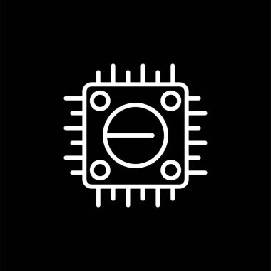 Bilgisayar Cpu simgesinin vektör illüstrasyonu
