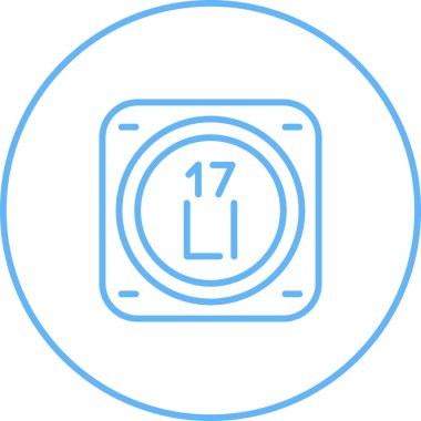 Klor kimyasal element simgesi vektör illüstrasyonu