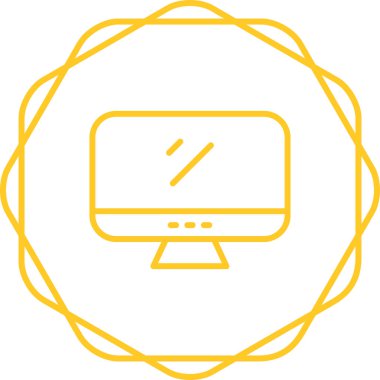 masaüstü monitörü web simgesi, vektör illüstrasyonu