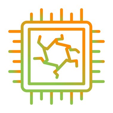 Bilgisayar Cpu simgesinin vektör illüstrasyonu