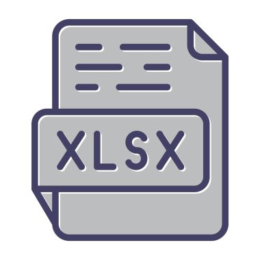 XLSX file icon design, vector illustration clipart