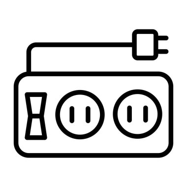 Güç Şeridi simgesi, vektör illüstrasyonu basit tasarım
