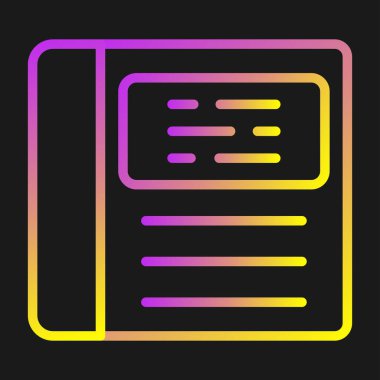 Kişisel ve ticari kullanım için Turuncu Kitap ikonu vektör çizimi.