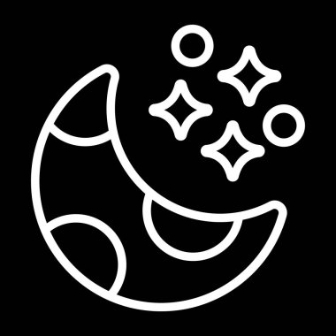 Beyaz arkaplanda ay vektör simgesi, gece simgesi 