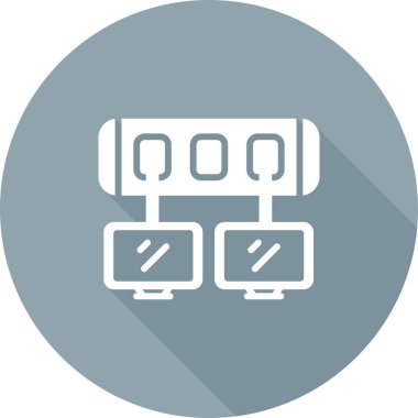 Ağ Anahtarı Vektör Simgesi Beyaz Arkaplanda İzole Edildi 