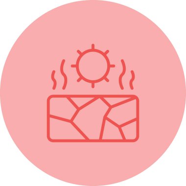 Kuraklık kavramı simgesinin web illüstrasyonu