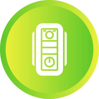 Masaüstü bilgisayar simgesi, vektör illüstrasyonu basit tasarım