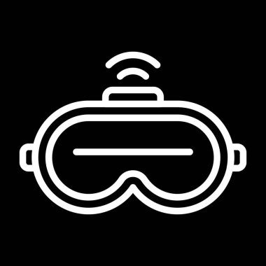 vr kulaklık simgesi, web basit illüstrasyon