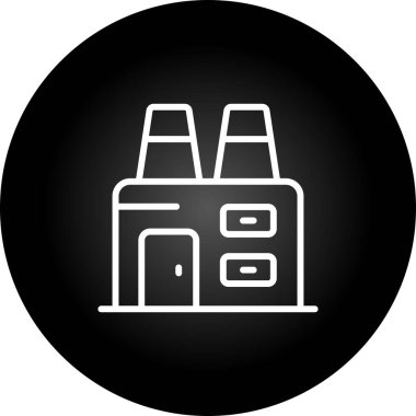 Fabrika Simgesi, Web Tasarımı Düğmesi, Vektör İllüstrasyonu