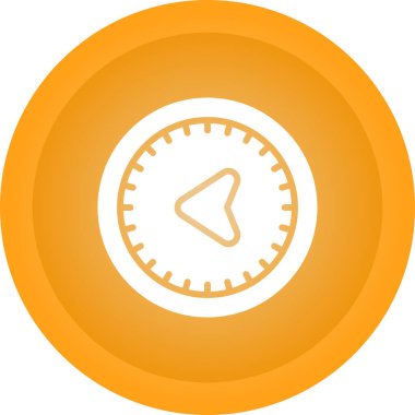 Batı yönü web illüstrasyonlu pusula simgesi