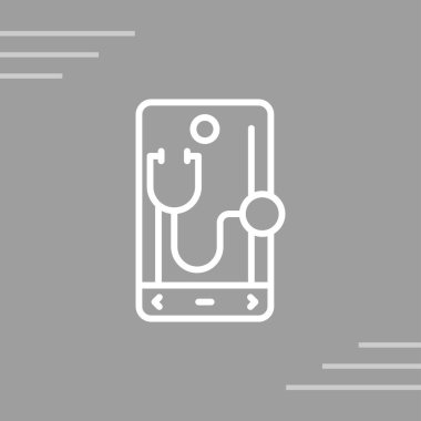 Phonendoscope web simgesinin vektör illüstrasyonu