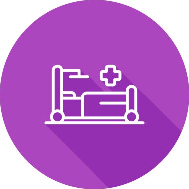 Hastane yatak ikonunun web illüstrasyonu