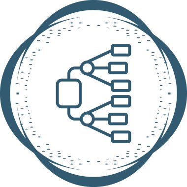 Beyaz Arkaplanda Ağ Diyagramı Vektör Simgesi İzole Edildi 