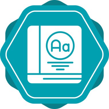 Sözlük web simgesi, basit vektör illüstrasyonu