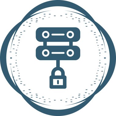 Sunucu Güvenlik simgesi, vektör illüstrasyonu basit tasarım