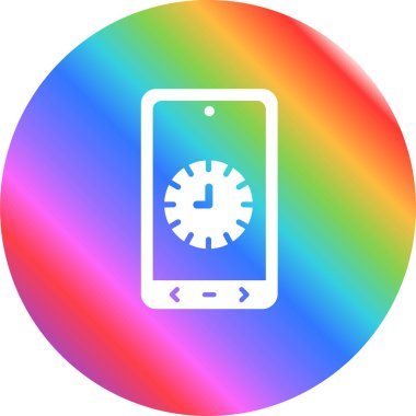 Akıllı telefon simgesi, vektör illüstrasyonu zamanı