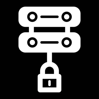 Sunucu Güvenlik simgesi, vektör illüstrasyonu basit tasarım