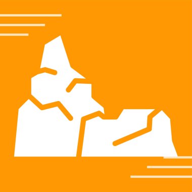 Kayaların simgesi, düz tasarım biçimi  