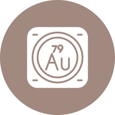 Altın kimyasal element ikon vektör illüstrasyonu