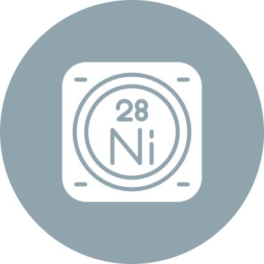 Periyodik tablonun nikel kimyasal elementinin web illüstrasyonu