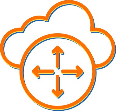 Bulut Ölçekleme Ağı simgesi basit illüstrasyon