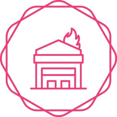 Yangın web simge vektör çizim