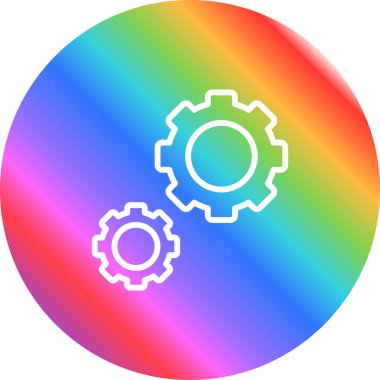 Gears web simgesi, basit vektör illüstrasyonu