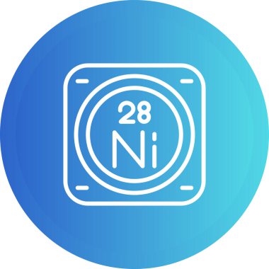 Periyodik tablonun nikel kimyasal elementinin web illüstrasyonu