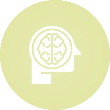 İnsan Zekası simgesi, vektör illüstrasyonu basit tasarım