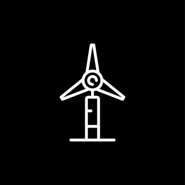 Rüzgar türbini simgesi vektör illüstrasyonu 