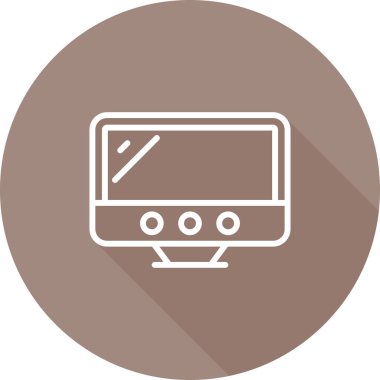 Masaüstü bilgisayar simgesi, vektör illüstrasyonu basit tasarım