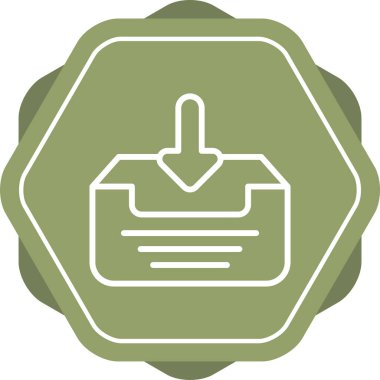 Gelen kutusu web simgesi, basit vektör illüstrasyonu