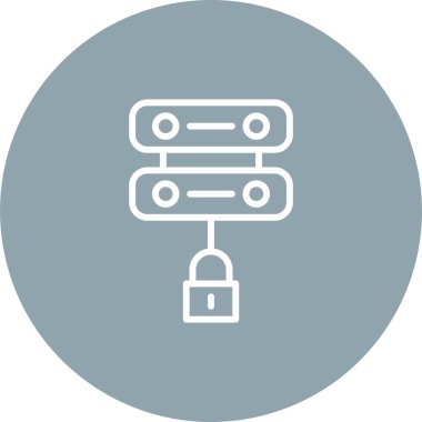 Sunucu Güvenlik simgesi, vektör illüstrasyonu basit tasarım