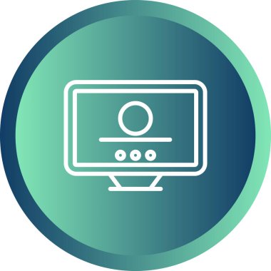 Masaüstü bilgisayar simgesi, vektör illüstrasyonu basit tasarım