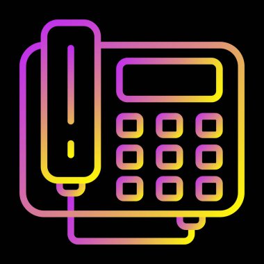 Telefon web simgesi, basit vektör illüstrasyonu