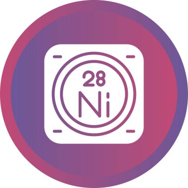 Periyodik tablonun nikel kimyasal elementinin web illüstrasyonu