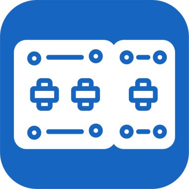 Devre kesici simgesi, düz vektör basit element çizimi düzenlenebilir yapı kavramından izole edilmiş beyaz arkaplan