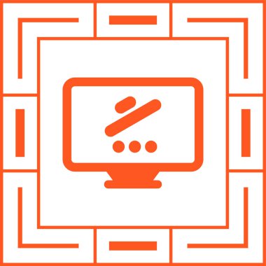 Masaüstü bilgisayar simgesi, vektör illüstrasyonu basit tasarım