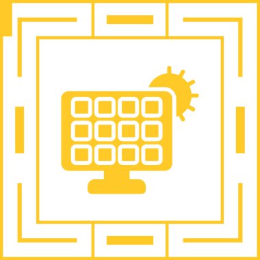 Güneş paneli şarj simgesinin vektör çizimi modern simge