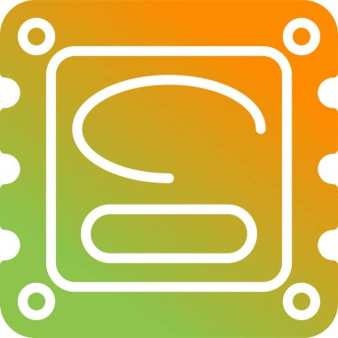 Bilgisayar Cpu simgesinin vektör illüstrasyonu