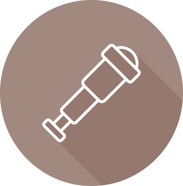 Teleskop simgesi. Eğitim ve bilim koleksiyonundan ince çizgili teleskop ikonu. Beyaz arkaplanda izole edilmiş ana hat vektörü