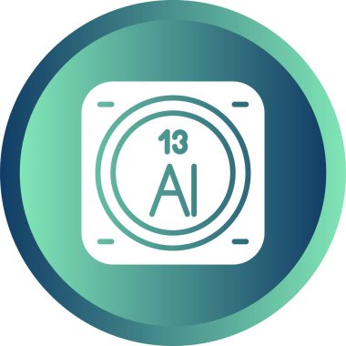 Periyodik tablonun alüminyum kimyasal elementinin web illüstrasyonu