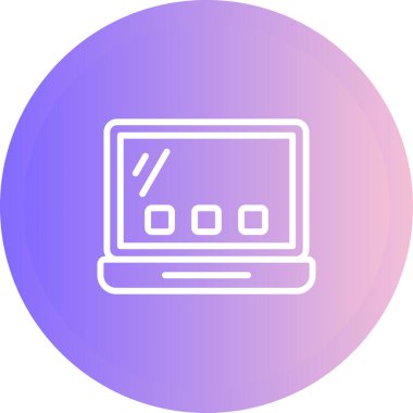 dizüstü bilgisayar simgesi, vektör illüstrasyonu basit tasarım