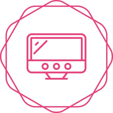 Masaüstü bilgisayar simgesi, vektör illüstrasyonu basit tasarım