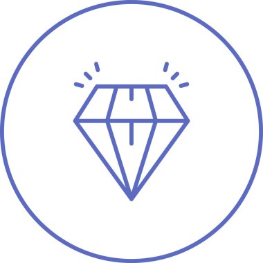 Elmas ikonu. Elmas tabela düz stil. Gemstone ikonu. Elmas logo tasarımı. Vektör çizimi. EPS 10