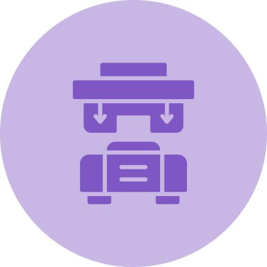 Web tasarımı, bilgi grafikleri ve daha fazlası için Creative Press Machine simgesi çizimi