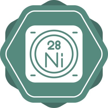 Periyodik tablonun nikel kimyasal elementinin web illüstrasyonu